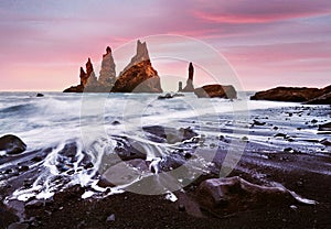 Iceland, Jokulsarlon lagoon, Beautiful cold landscape picture of icelandic glacier lagoon bay, The Rock Troll Toes