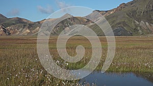 Iceland. Landmannalaugar is a famous area of colorful rhyolite mountains. Lava fields, and unique hiking trails. The