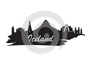 Iceland Landmark Global Travel And Journey paper background. Vector Design Template.used for your advertisement, book, banner, te