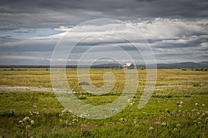 Iceland landscape with house