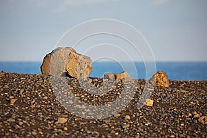 Iceland landscape with volcanic rocks