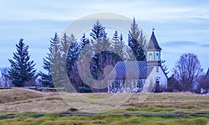 Iceland - A little church next to the forest