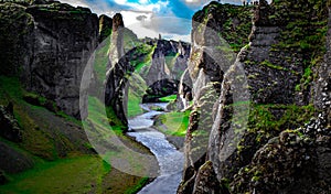 Iceland nature - FjaÃ°rÃ¡rgljÃºfur canyon in the South of Island