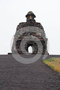 Iceland, Northern Europe, Bardur Snaefellsas, statue, Arnarstapi, Snaefellsnes peninsula