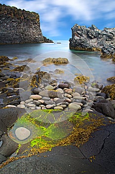 Iceland rocky coast landscape