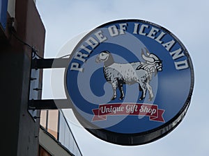 Iceland shop sign in Reykjavik