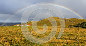 Iceland rural Farm with Rainbow