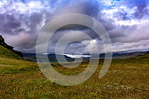 Iceland is a tranquil vik beach landscape