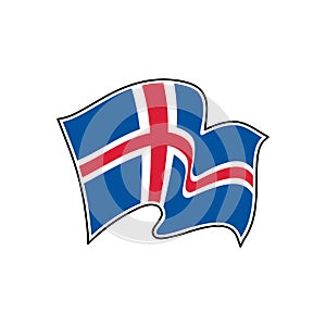 Iceland vector flag. National symbol of Iceland