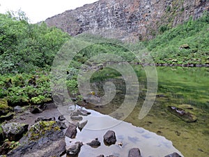 Iceland view of the Asbyrgi canyon 2017