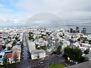 Iceland view of the city Reykjavik 2017