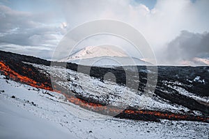 Iceland Volcanic eruption 2021. The volcano Fagradalsfjall is located in the valley Geldingadalir close to Grindavik and