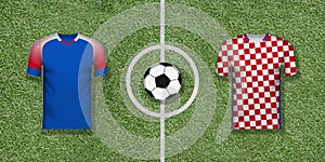 Iceland vs Croatia international soccer game pairing on football photo