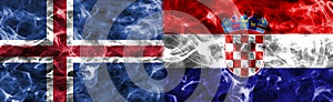 Islandia contra Croacia fumar bandera grupo fútbol americano taza 