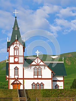 Icelandic church in Husavik, Iceland