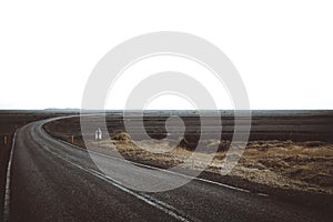 Icelandic famous road N1 in empty lands