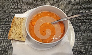 Icelandic fish soup with bread, traditionnal dish of Iceland