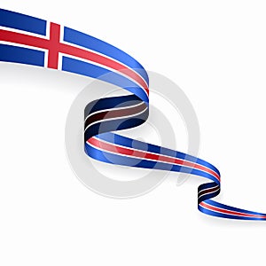 Icelandic flag wavy abstract background. Vector illustration.