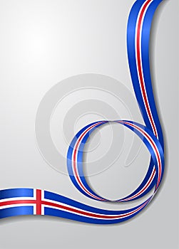 Icelandic flag wavy background. Vector illustration.