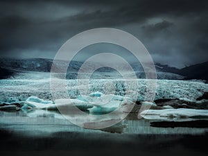 Icelandic glacier in Vatnajökull National Park