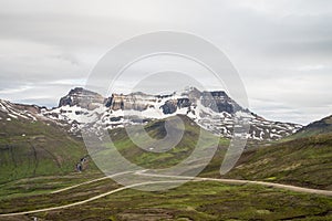 Icelandic gravel road through highlands