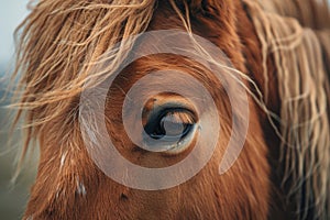 Icelandic Horse With Wind Blown Mane