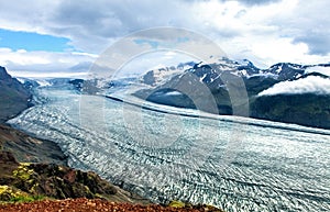 Icelandic landscape with glacier photo