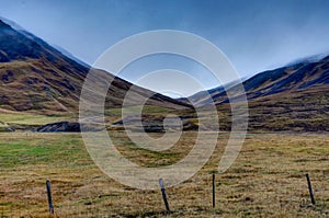 Icelandic Landscape with mountains near Reykjavik Ringroad Icela photo