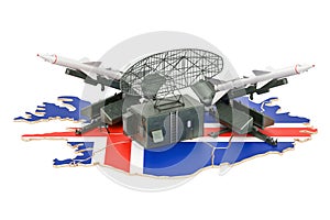 Icelandic missile defence system concept, 3D rendering photo