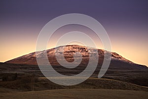Icelandic mountain at dawn