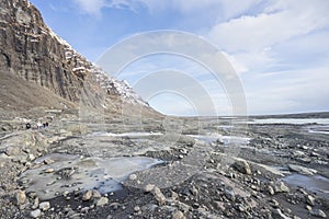 Icelandic Mountain and Hikers