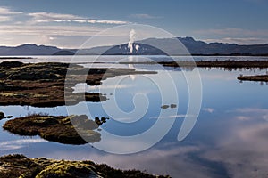 Icelandic nature outddors at Silfra geothermal plant