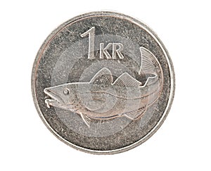 Icelandic one krona coin