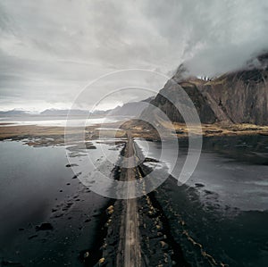 Icelandic panoramas, aerial view on the lands