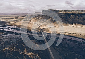 Icelandic panoramas, aerial view on the lands