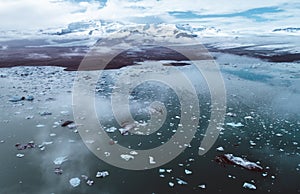 Icelandic panoramas, aerial view on the lands