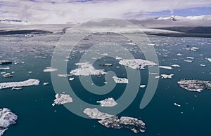 Icelandic panoramas, aerial view on the lands