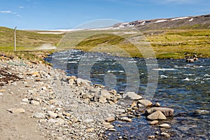 Icelandic river in Unadsdalur. photo