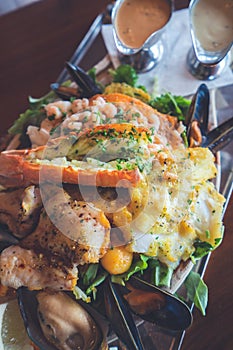 Icelandic seafood plate cuisine national food.