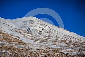 Icelandic snow capped mountains in February