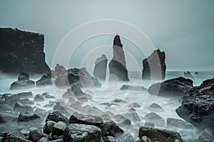 Icelandic Storm Beach and Sea Stacks.