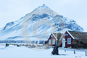 Icelandic turf houses in Arnarstapi. photo