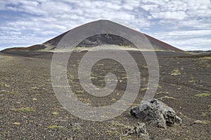 Icelandic volcanic cone and wasteland