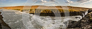 Icelandic Waterfall Gullfoss - Golden Falls. the most powerful on Iceland and Europe