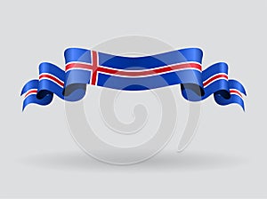 Icelandic wavy flag. Vector illustration.