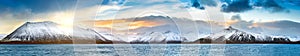 Icelandic winter panorama in Vesturland region photo