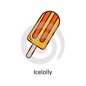 Icelolly vector Fill outline Icon Design illustration. Holiday Symbol on White background EPS 10 File