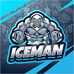 Iceman esport mascot logo design