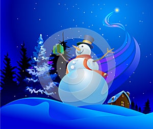 Iceman with a gift box