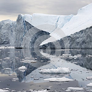 Ices and icebergs of polar regions of Earth.